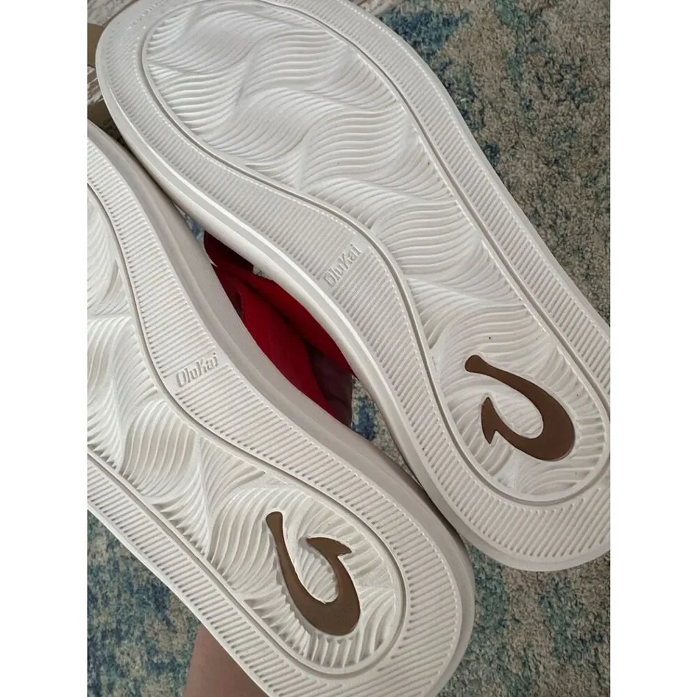 NWT OluKai Leeward Red Flip Flop Sandals
